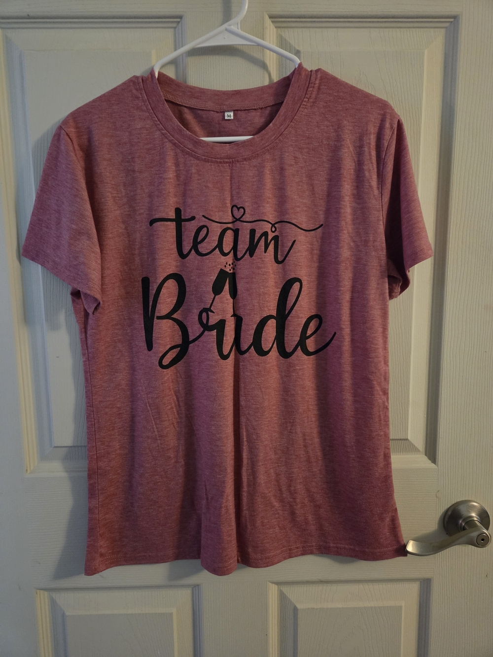 Amazon Pink Heather "Team Bride" Short Sleeve Tee T-shirt